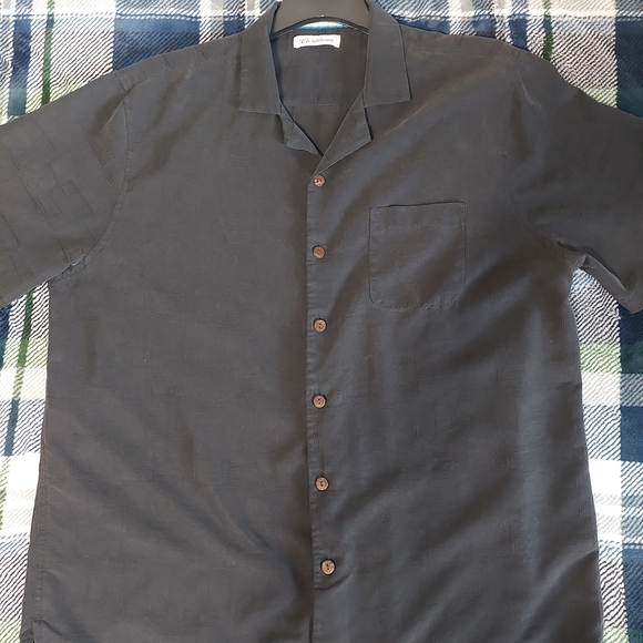 Cubavera Black Casual Button-Down Shirt - Picture 1 of 2
